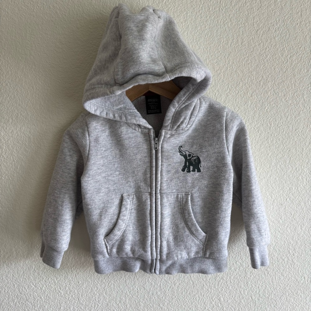 Banana Republic Gray Zip-Up Hoodie Sweatshirt 12-18M